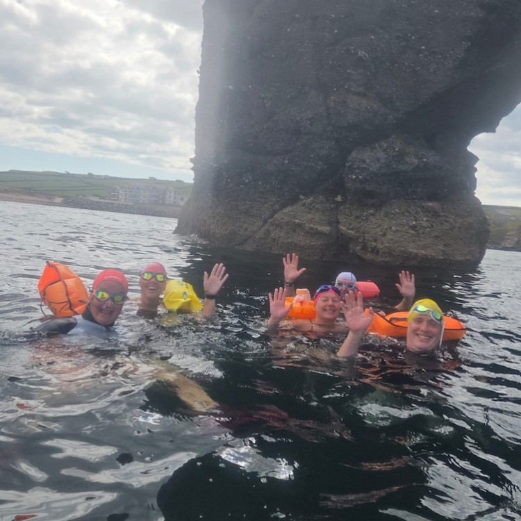 A Group Photo of Sea Swim Torquay Swimmers