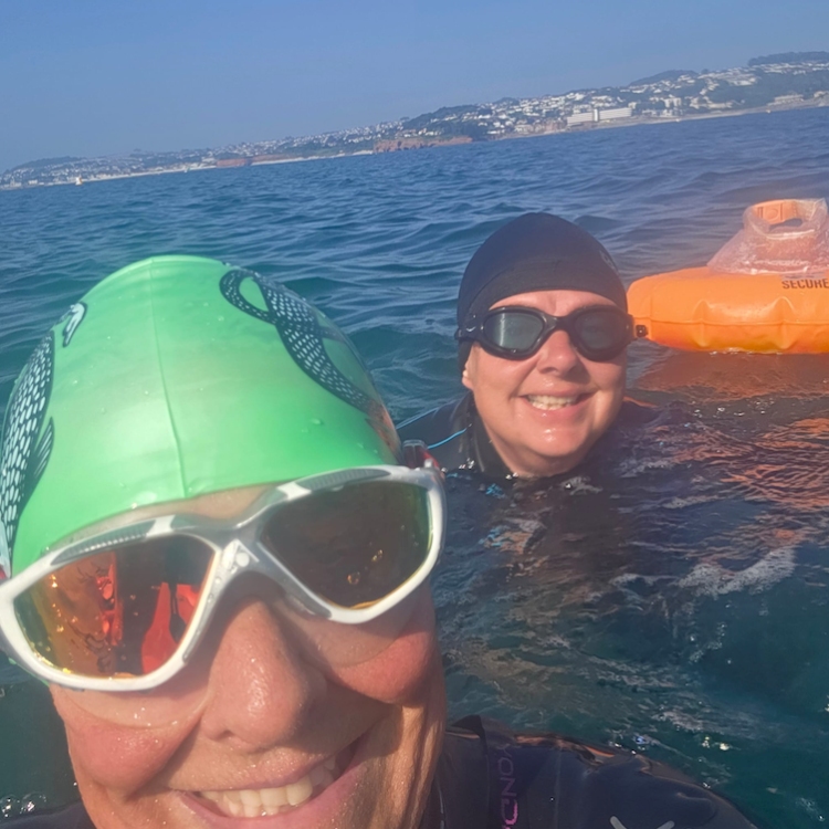 Sam at Sea Swim Torquay on a 1 to 1 Swim