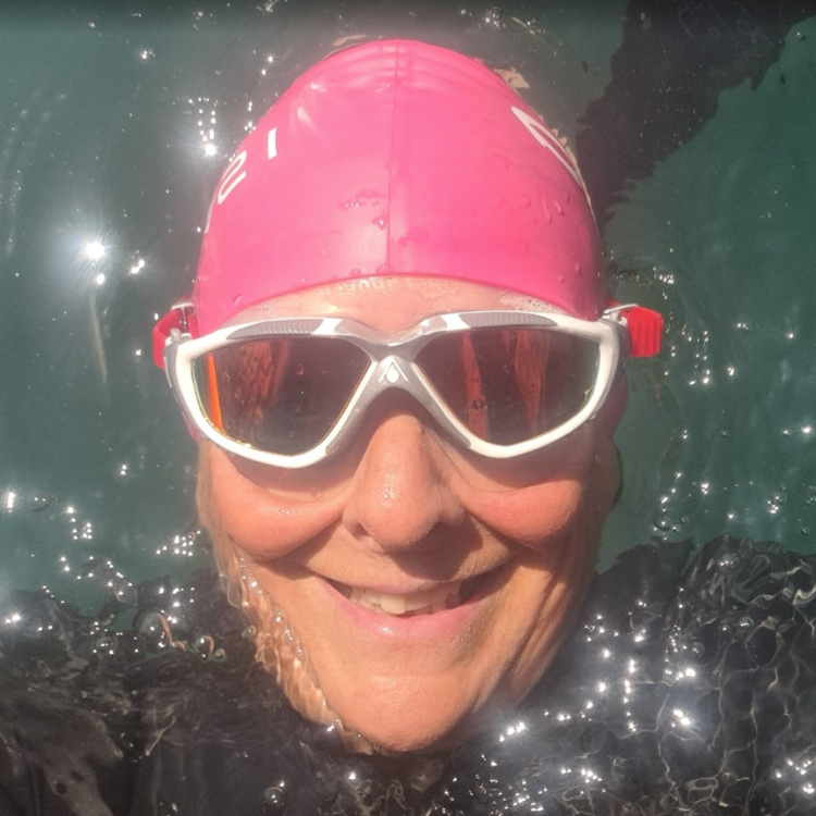 Sam, Founder of Sea Swim Torquay on a Moonlit Swim